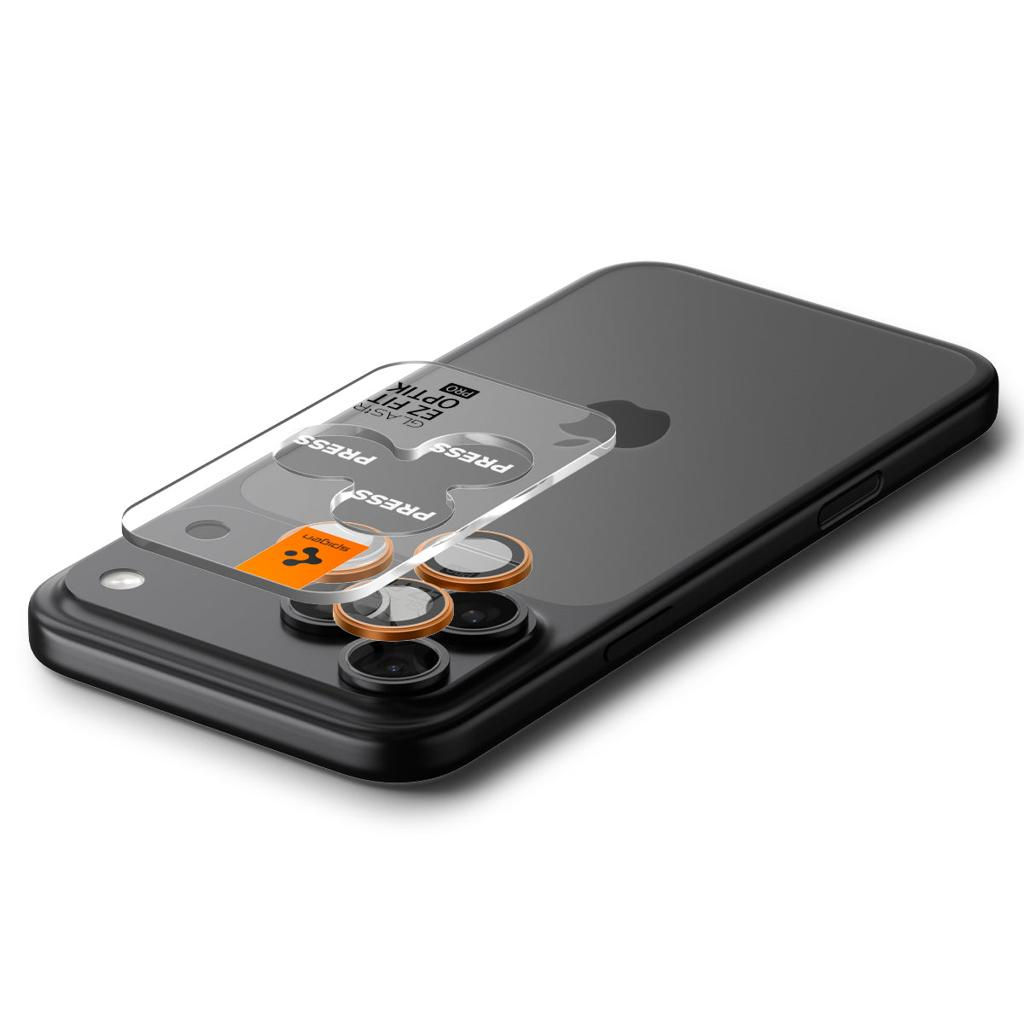 Spigen Optik Pro XL GLAStR EZ Fit iPhone 17 Pro zwart (Camerabescherming)