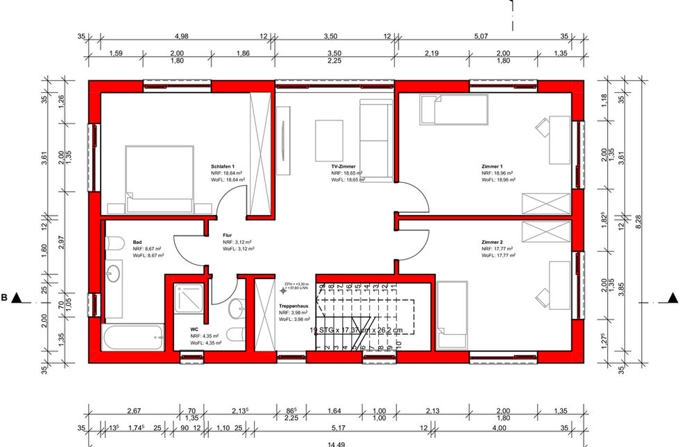 Atelier Braig | Einfamilienhaus Mara | Grundriss OG