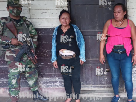 Ejército Nicaragüense captura a dos ciudadanas transportando cocaína