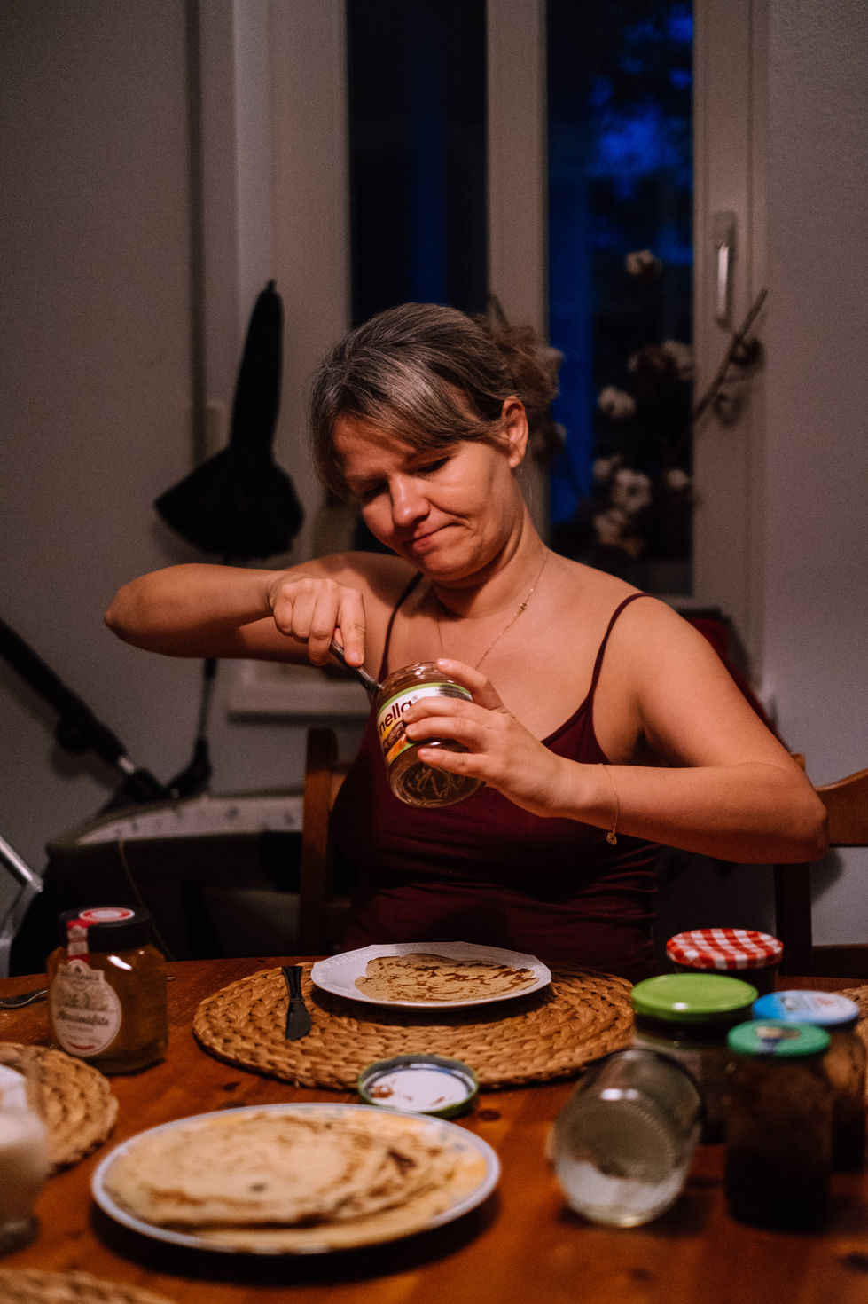 Wochenbettreportage beim Abendessen
