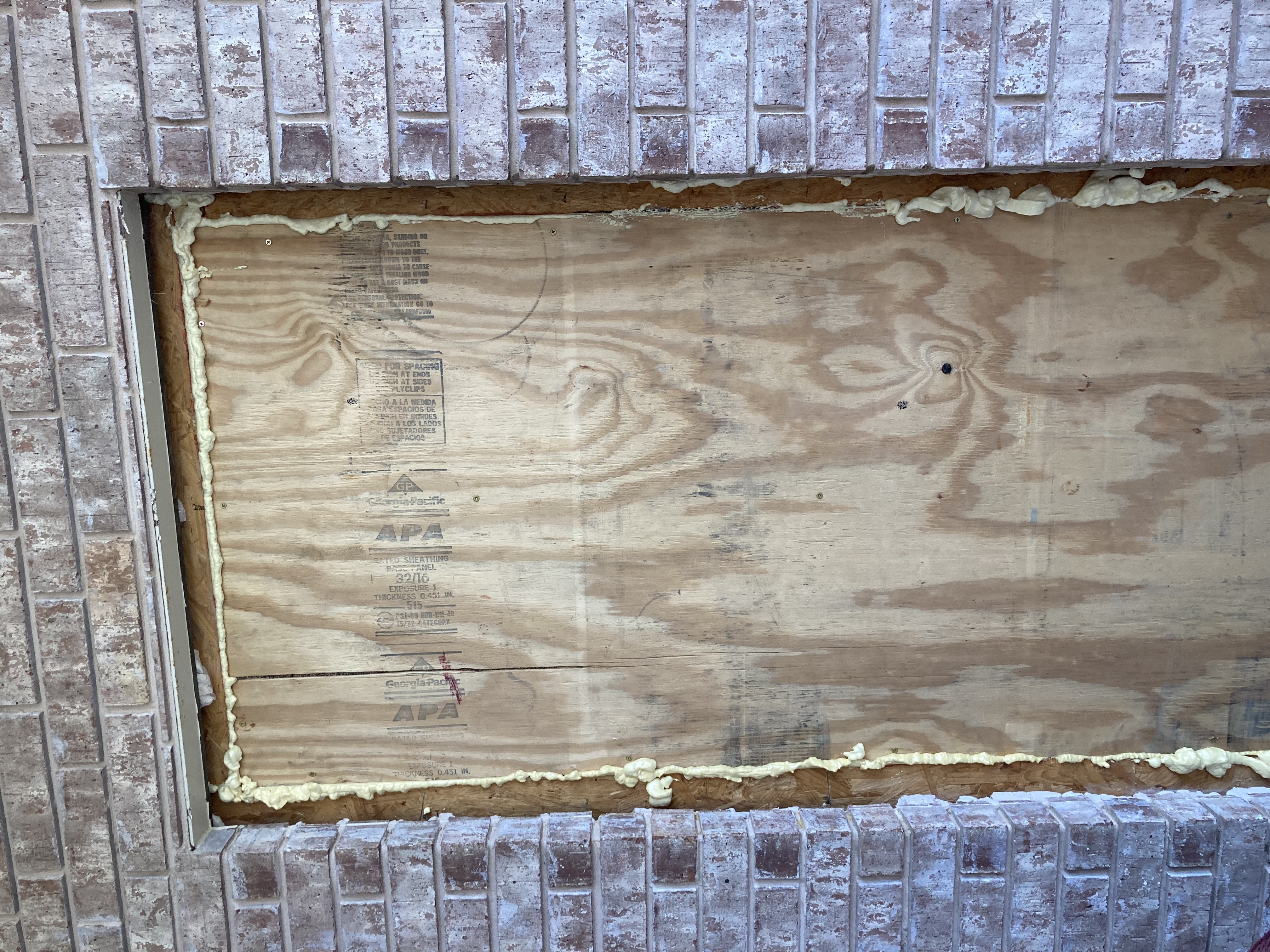 Door opening masonry repair in progress (Dallas project photo)