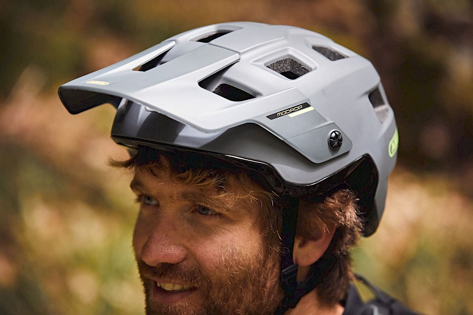 Max Schumann testing the new MoDrop MTB helmet