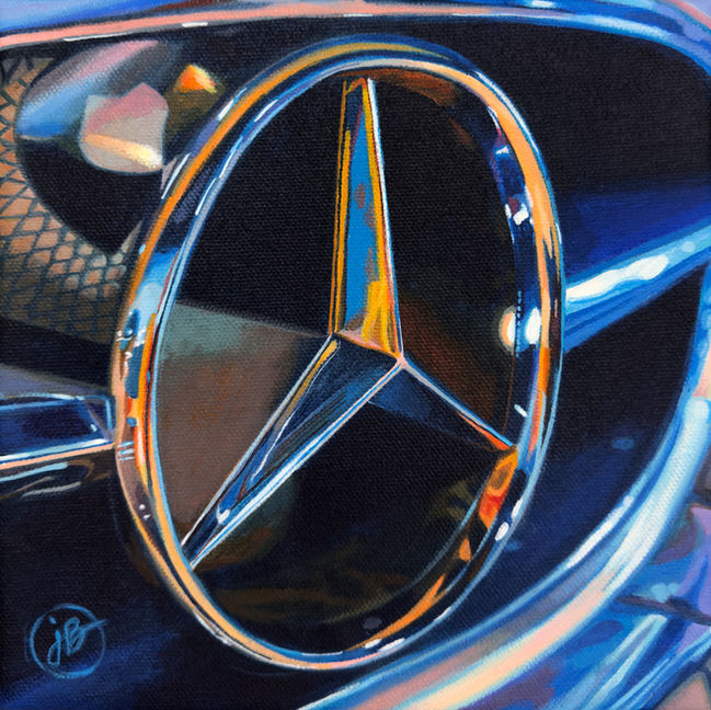 Mercedes-Benz car art painting of star emblem