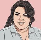 big Latina woman in her 20s, 2D headshot
