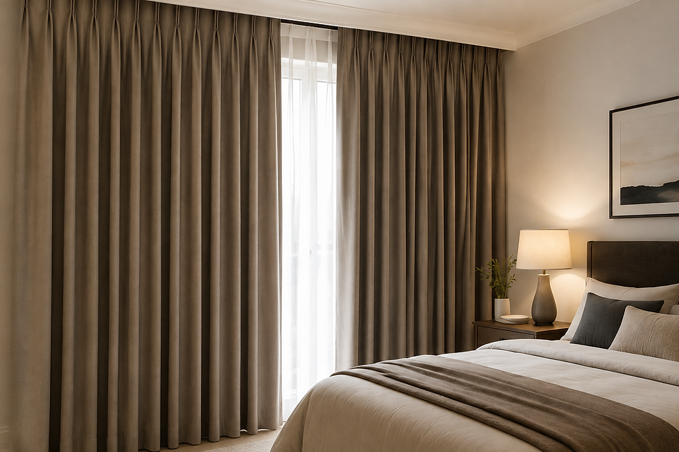 blockout curtains in a modern Sydney bedroom