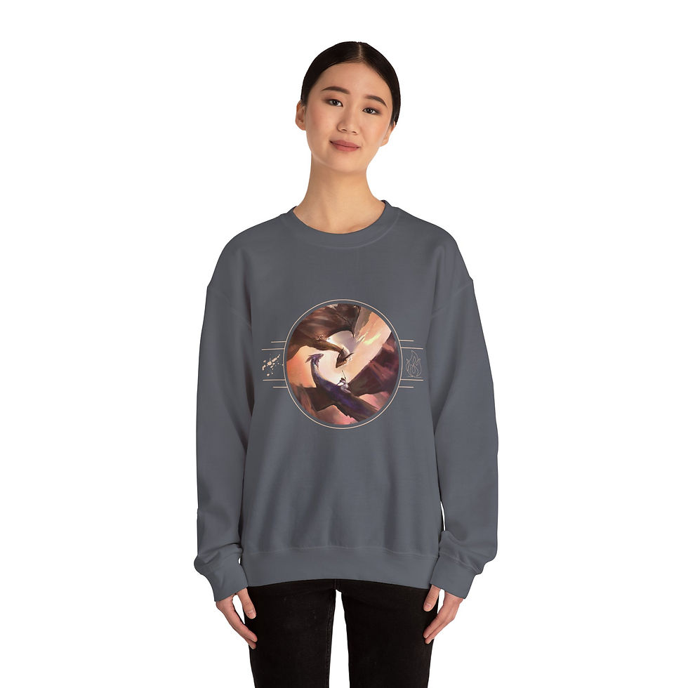 Thumbnail: Dragon Riders: Blood & Flame Cozy Crewneck Sweatshirt