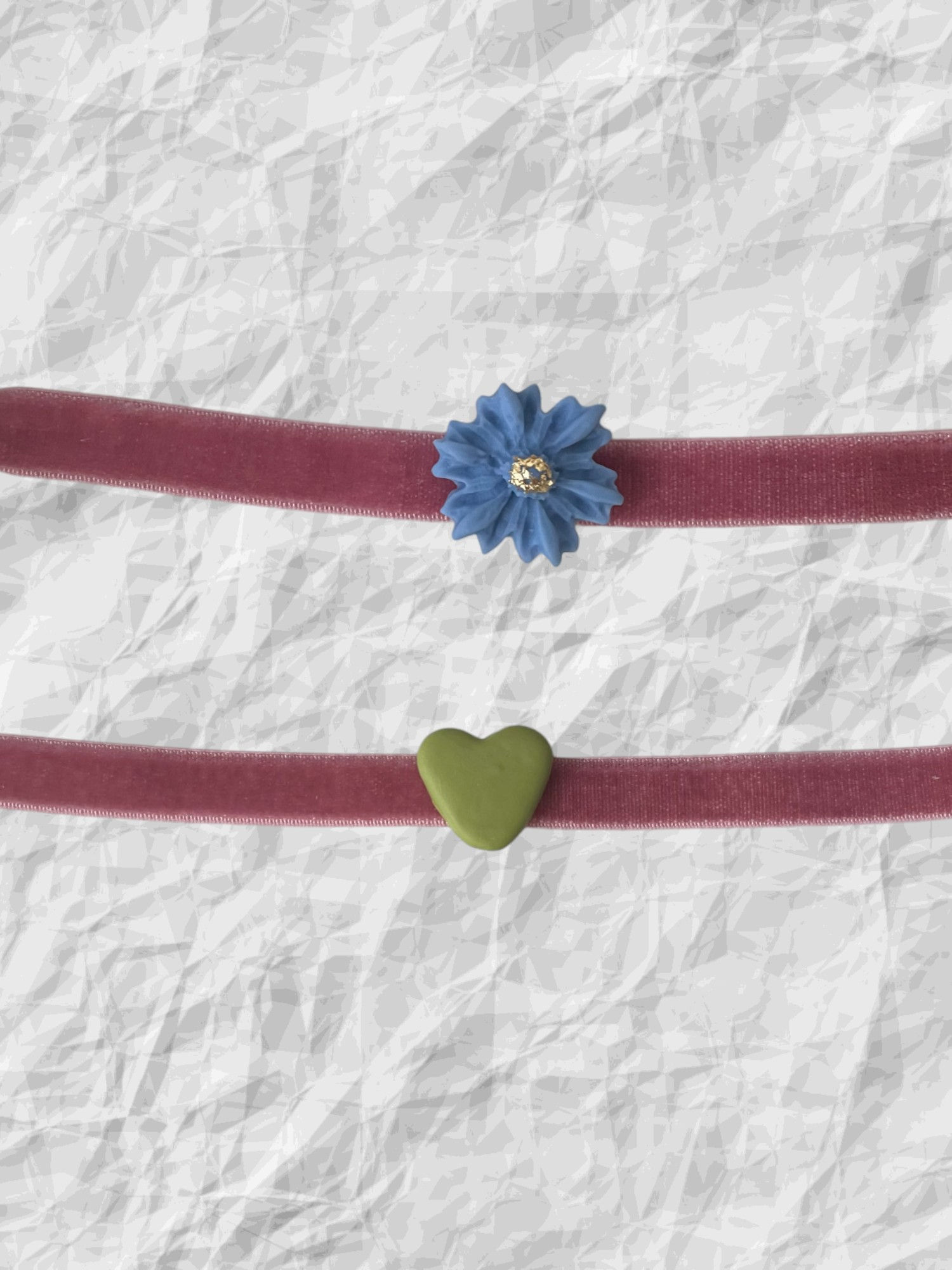 Choker terciopelo rosa