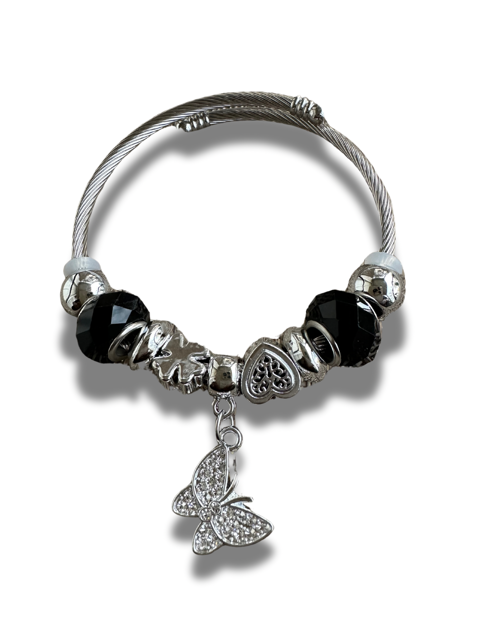 Stainless Steel Bangle Bracelet. Adjustable.