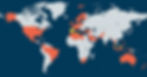 Official map of the origin of participating delegations (orange), departure countries  (yellow) and flotilla convergence location (pink). Source: Global Sumud Flotilla (accessed 06 August 2025)