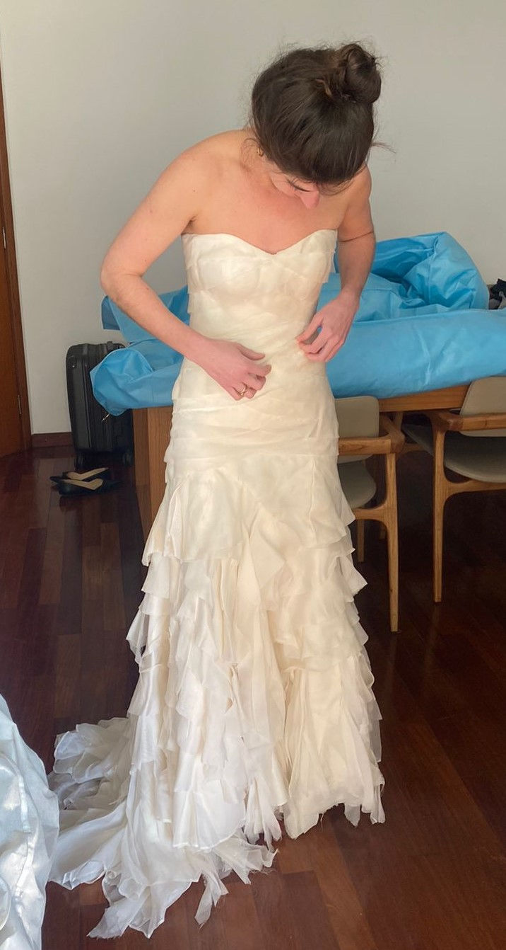 Miniatura: Vestido de noiva Lethicia Bronstein semi sereia tomara que caia