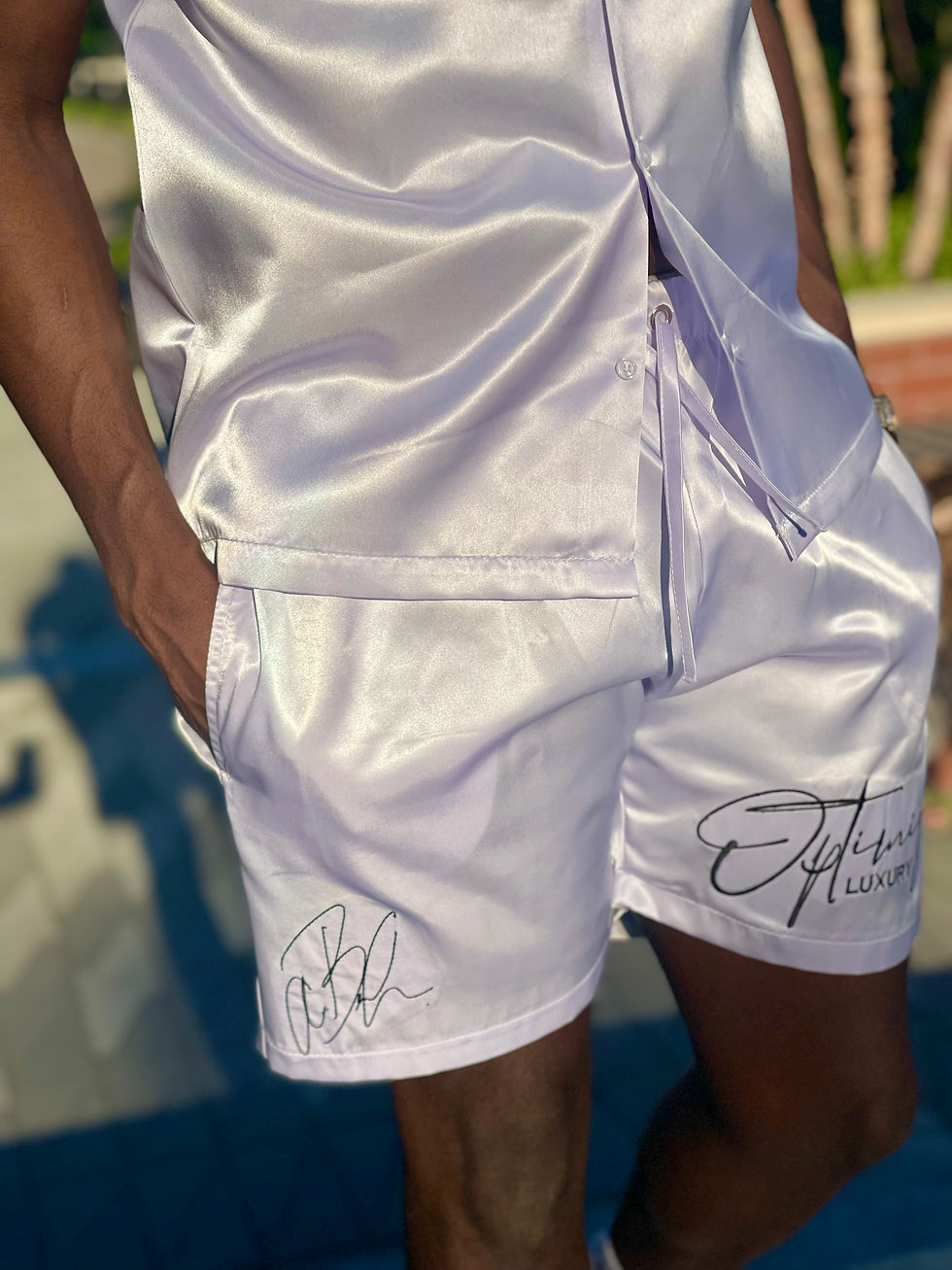 Thumbnail: Silver White Satin Set 