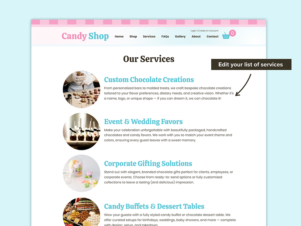 Thumbnail: Candy Shop Wix Website