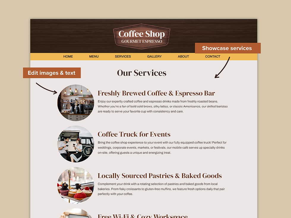 Thumbnail: Coffee Shop Wix Website