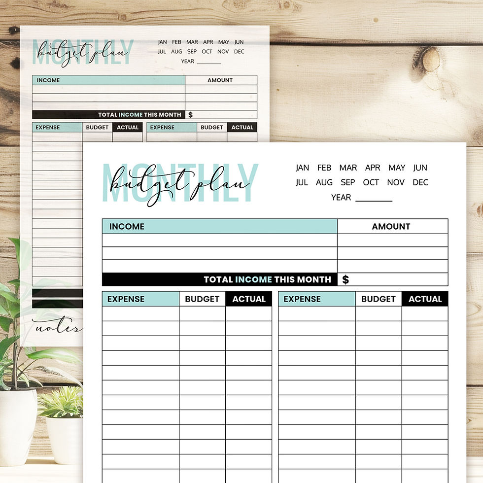 Thumbnail: Monthly Budget Plan Form