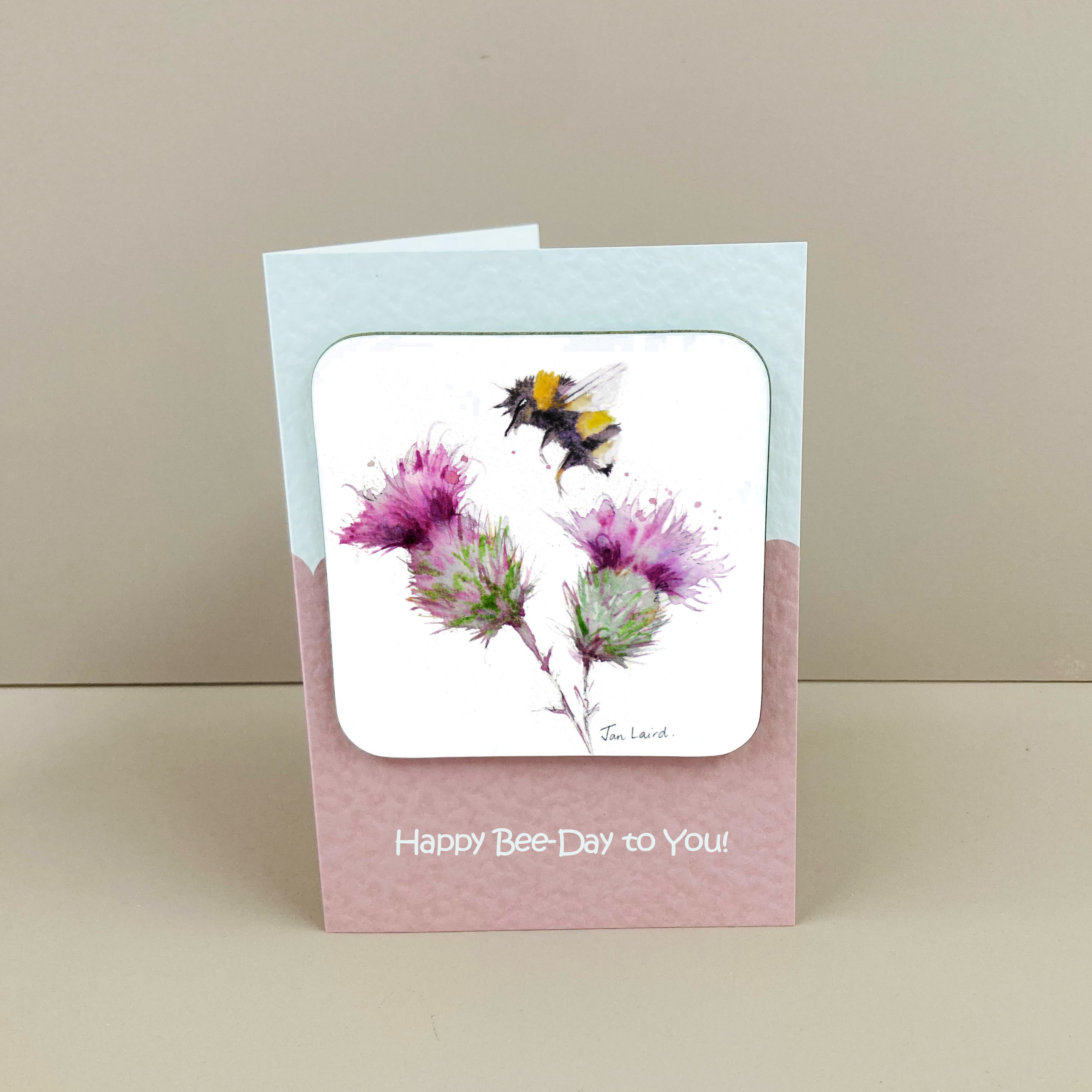 Happy Bee-Day to You! Coaster Card