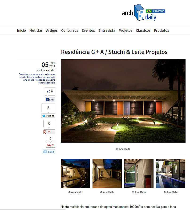 2011 - Publicação Site Archdaily