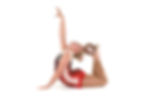 Gymnast in floor pose with ball