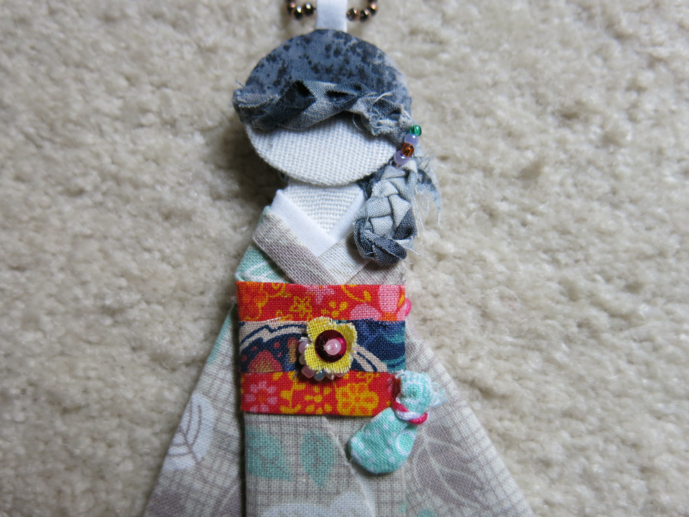 Fabric kimono doll charm (FC0000)