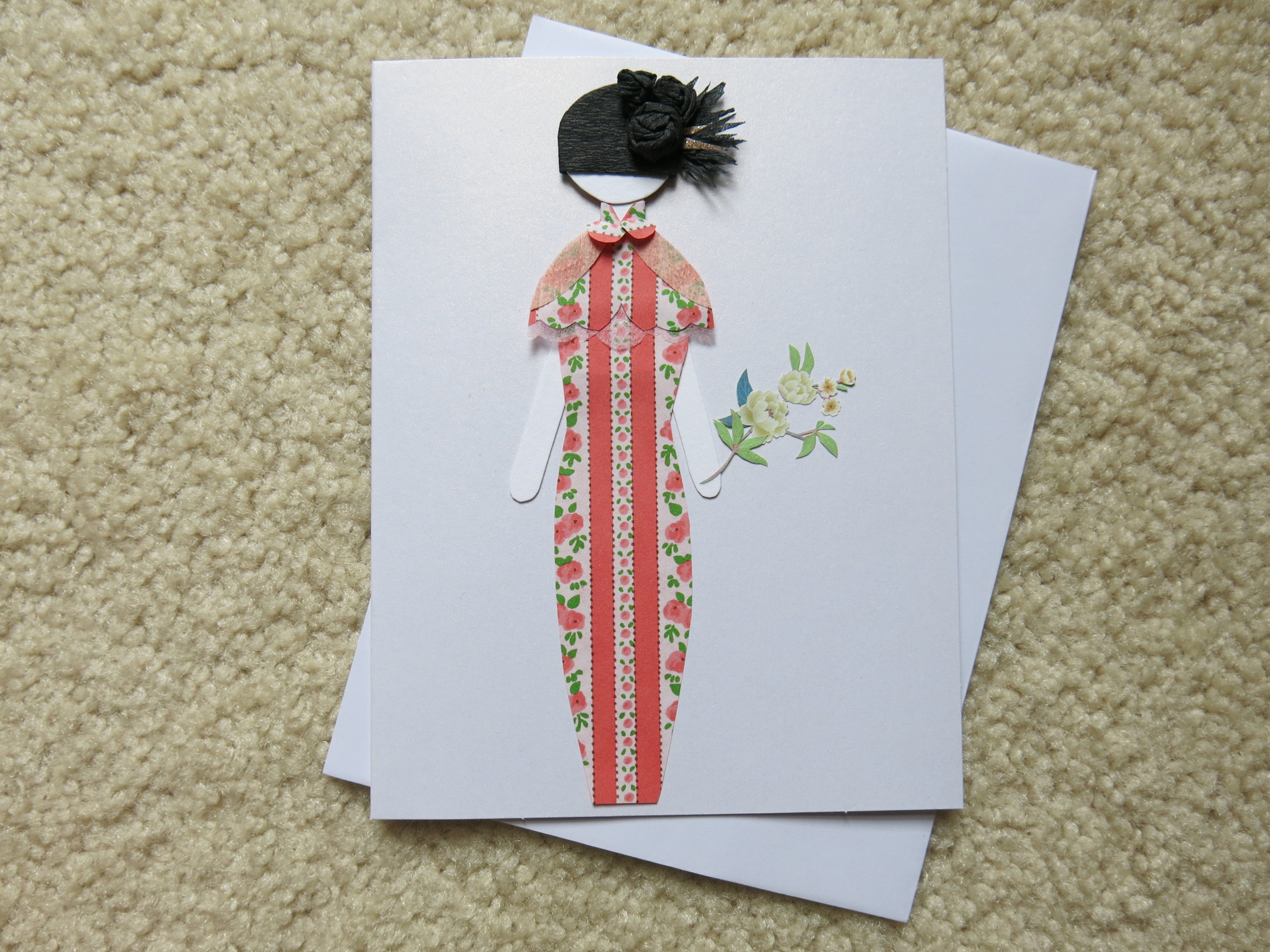 Cheongsam paper doll card (CScard0010)