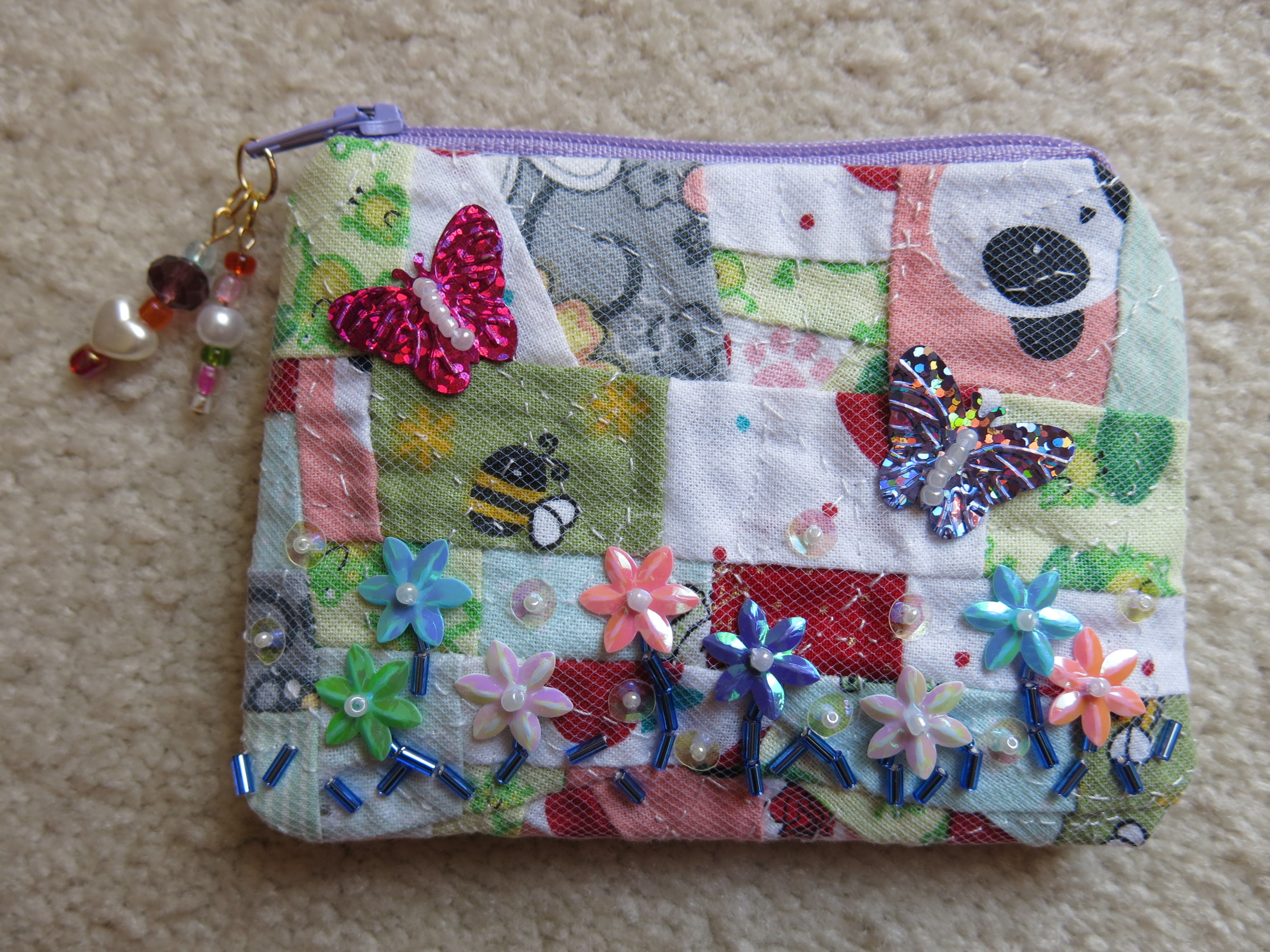 Patchwork zipper pouch (PW0025)