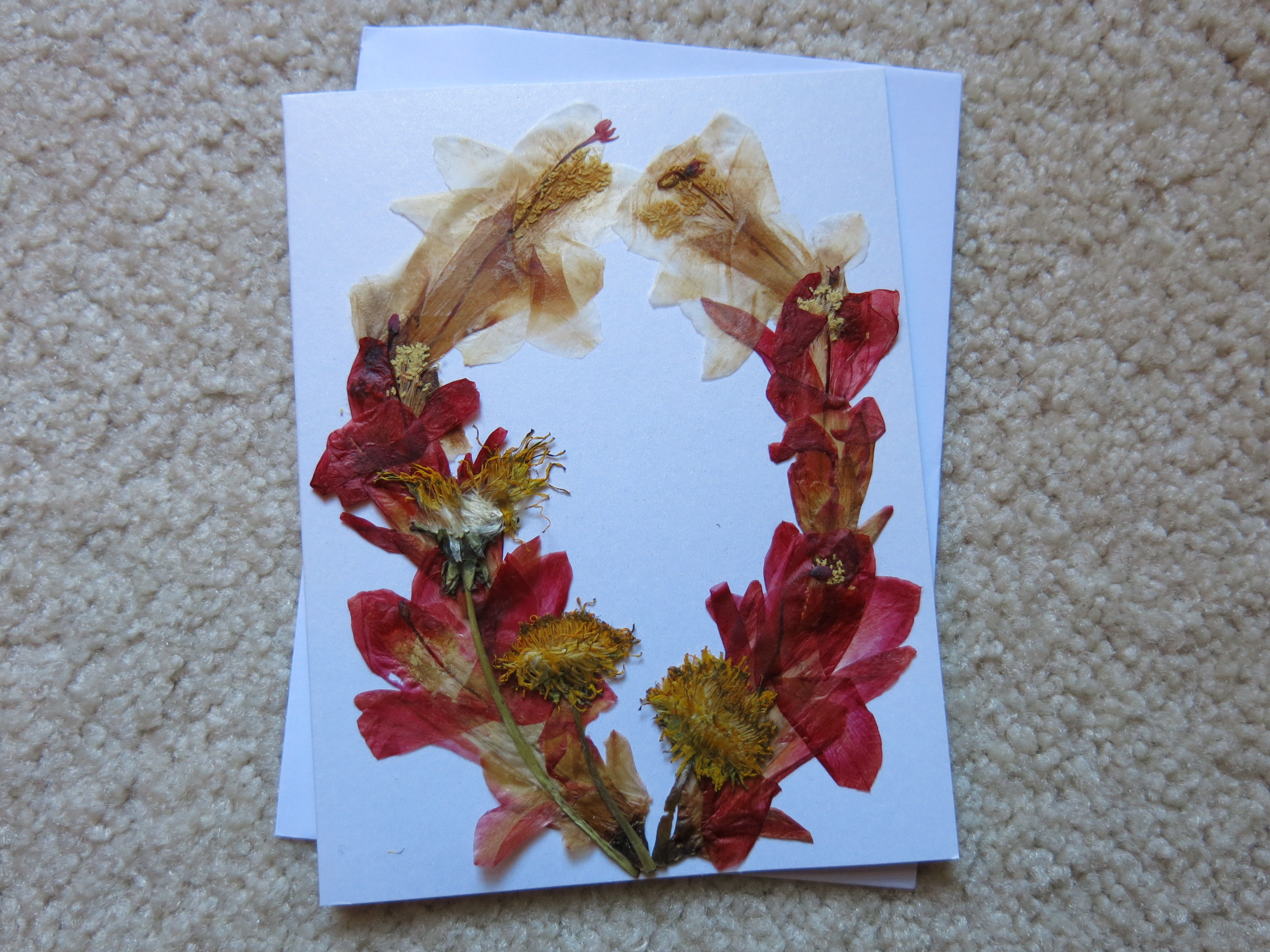 Dried pressed flowers card (DFcard0000)