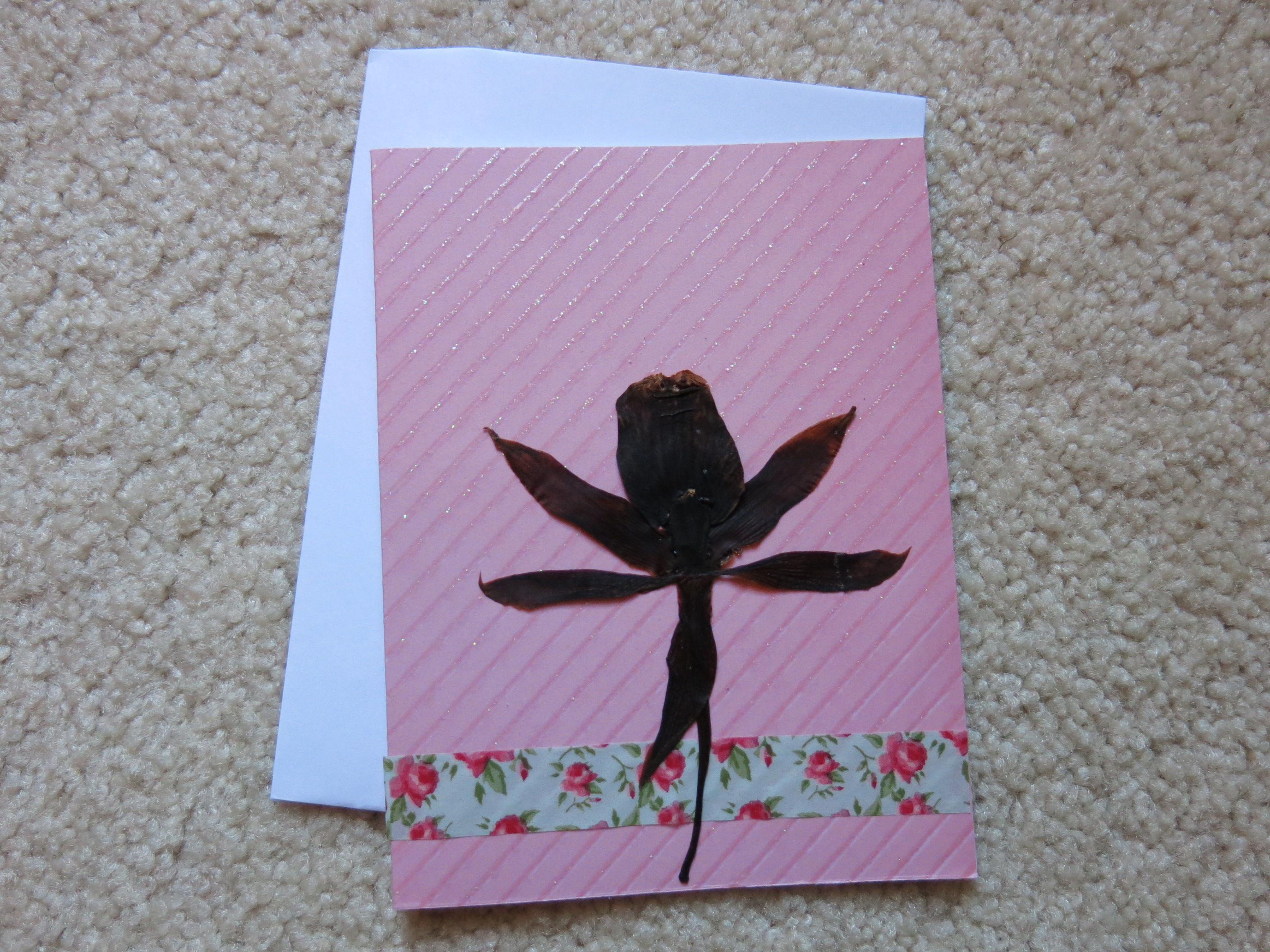 Dried pressed flowers card (DFcard0000)