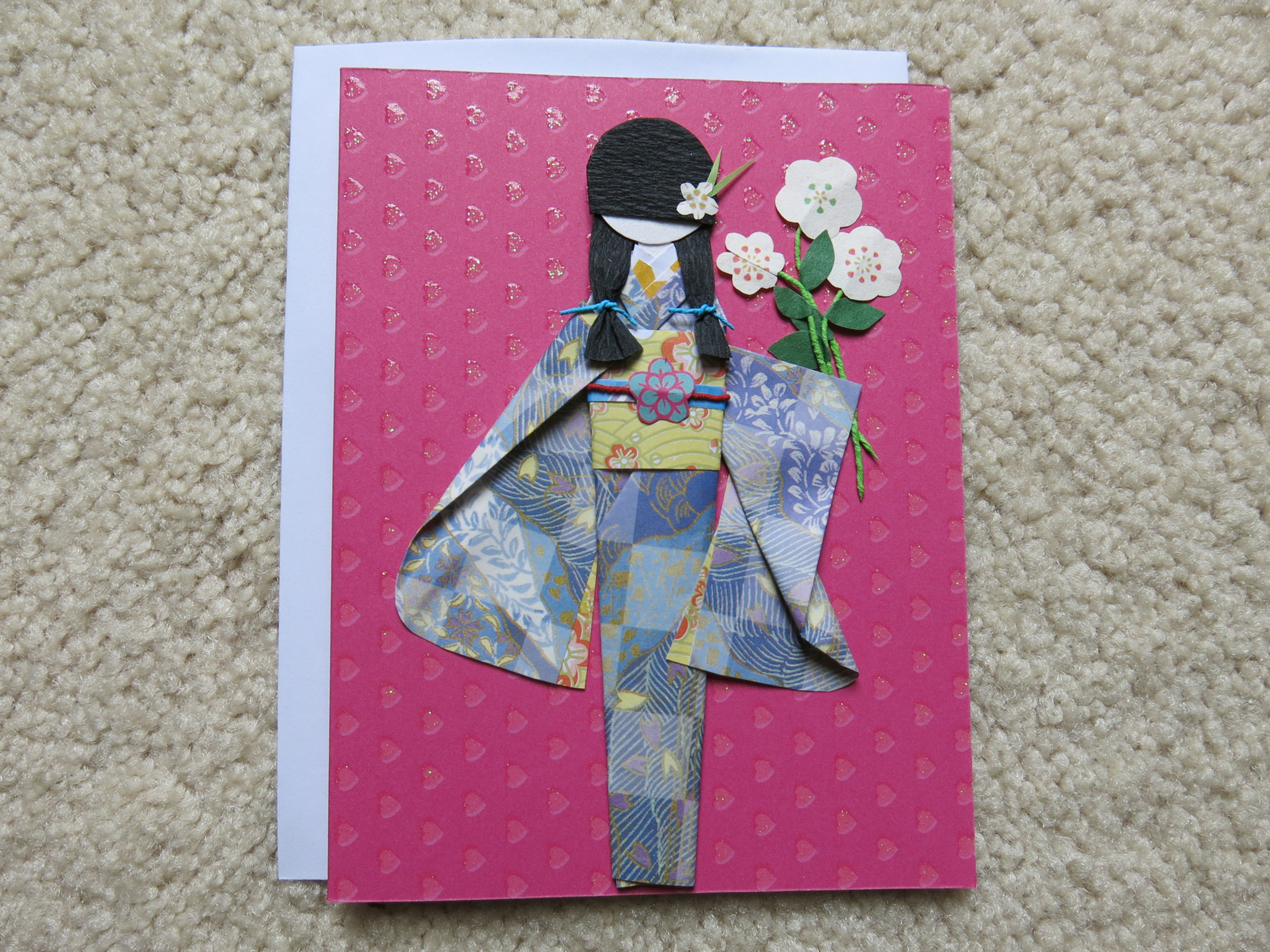 Kimono paper doll card (KDcard0015)