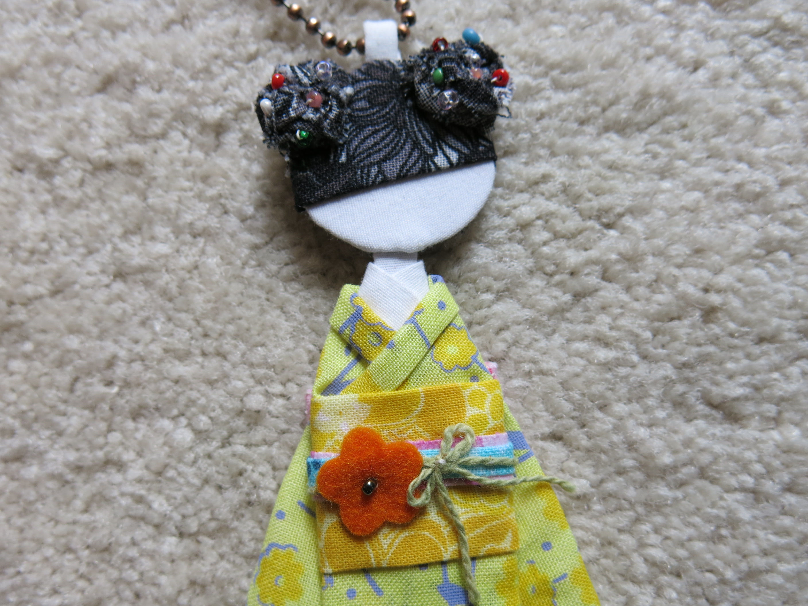 Fabric kimono doll charm (FC0021-5)