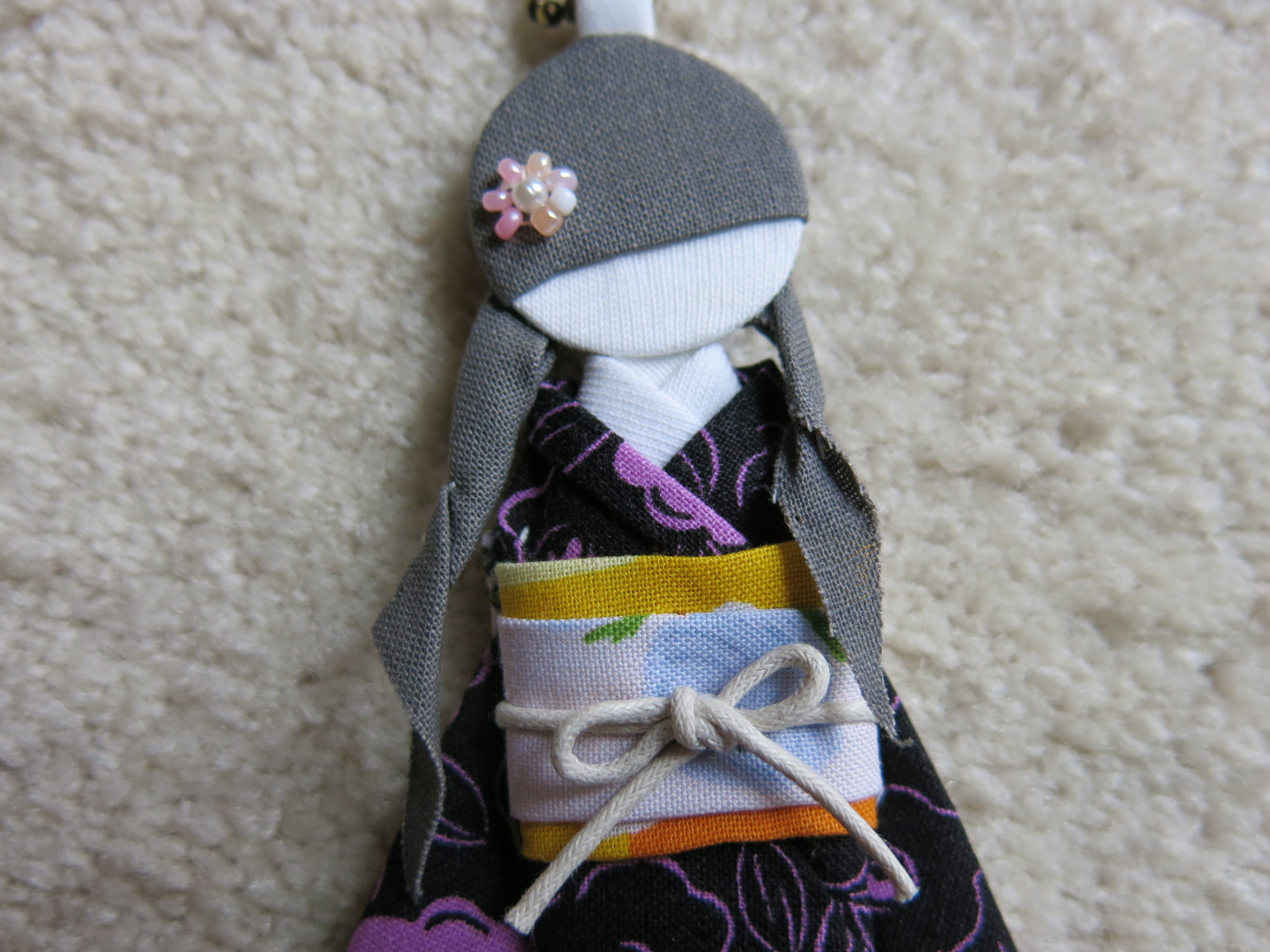 Fabric kimono doll charm (FC0021-2)