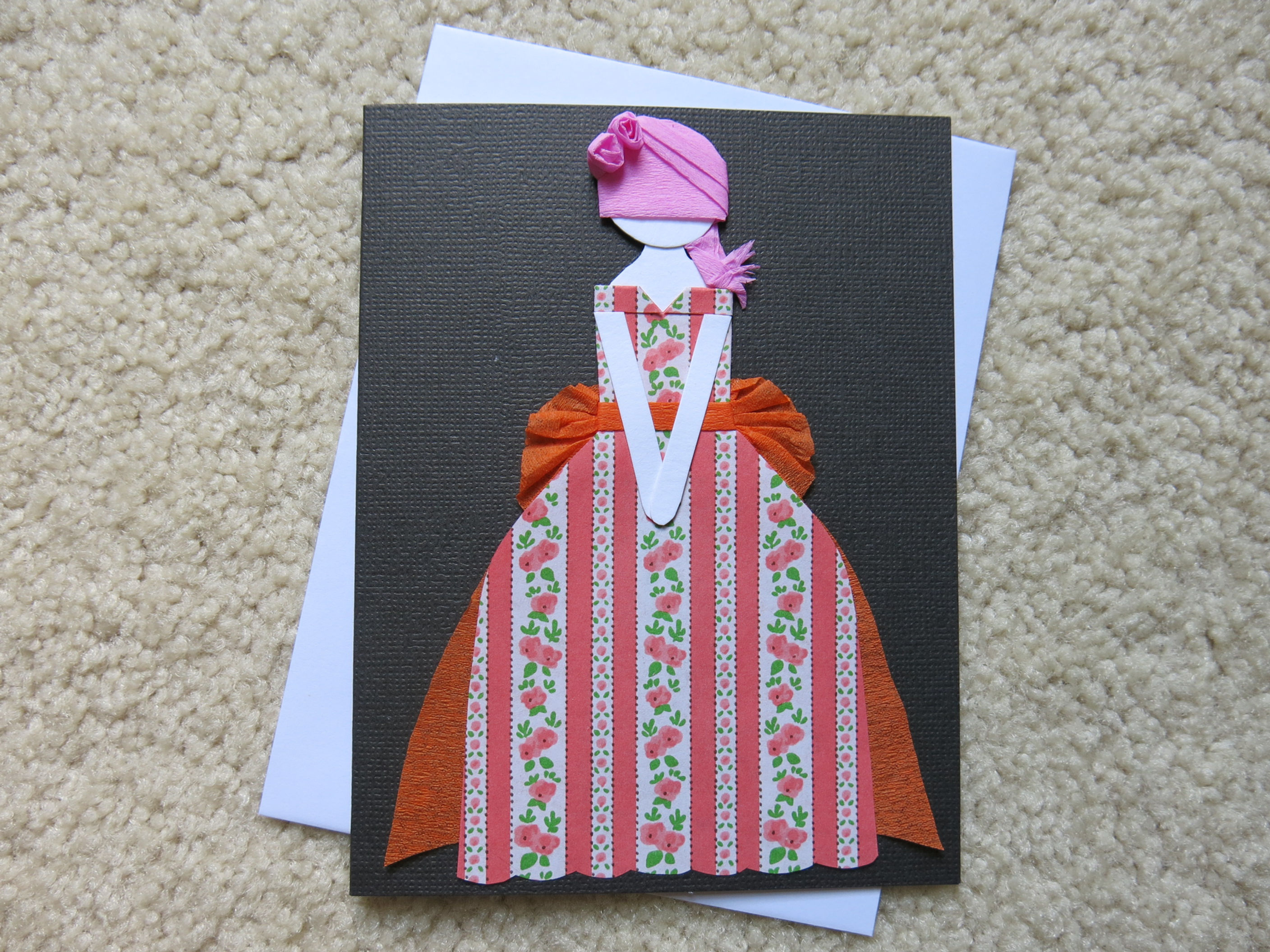 Ball gown paper doll card (BGcard0005)
