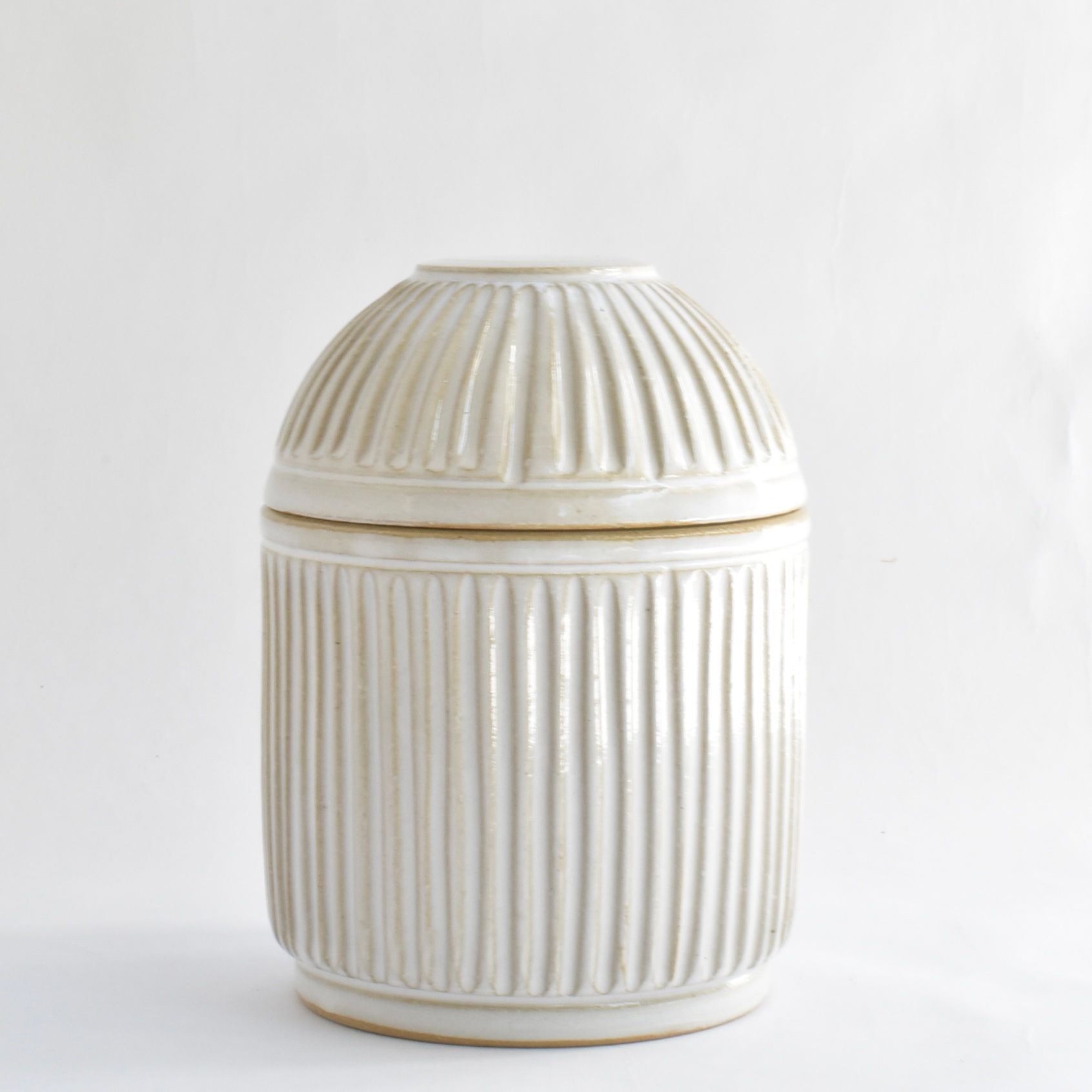 Covered Jar - Lucent White