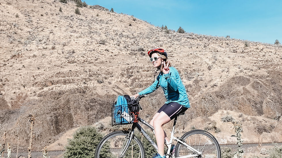 A beginning cyclist riding in a fun event.