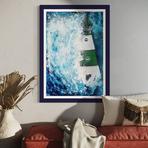 marin marine phare mer vague peinture acrylique contemporaine