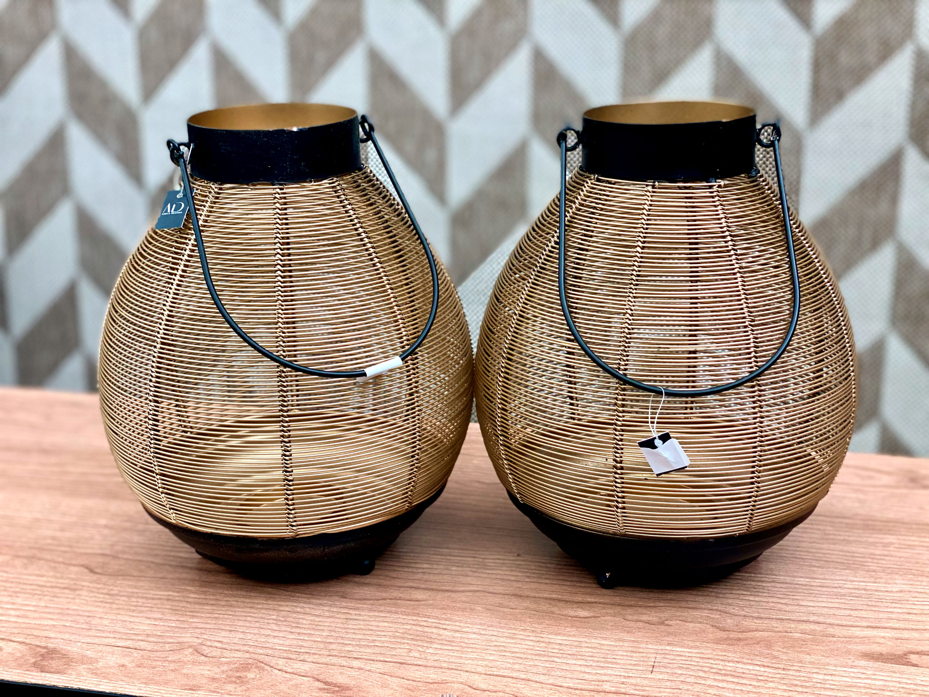 Round Gold and Black Lanterns