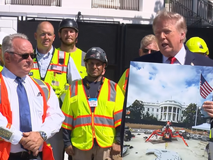 Trump outside the White House.