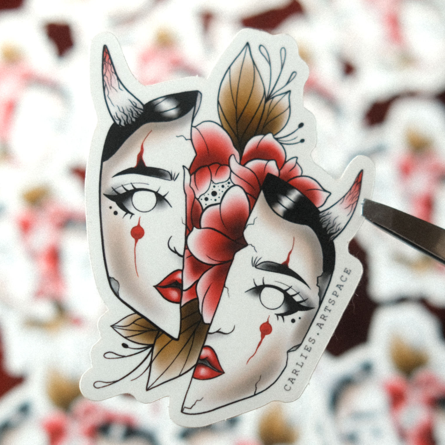 Broken Mask Sticker Sticker