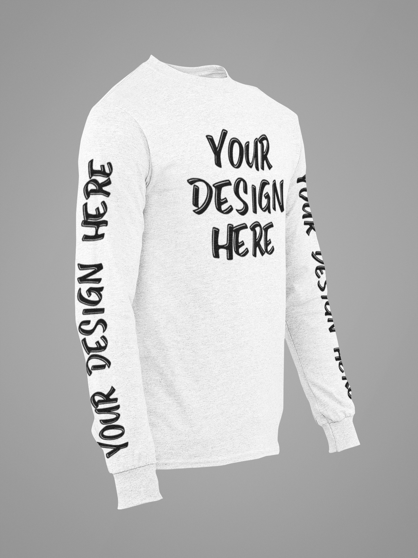 Benutzerdefiniertes 2X weißes Langarm-T-Shirt