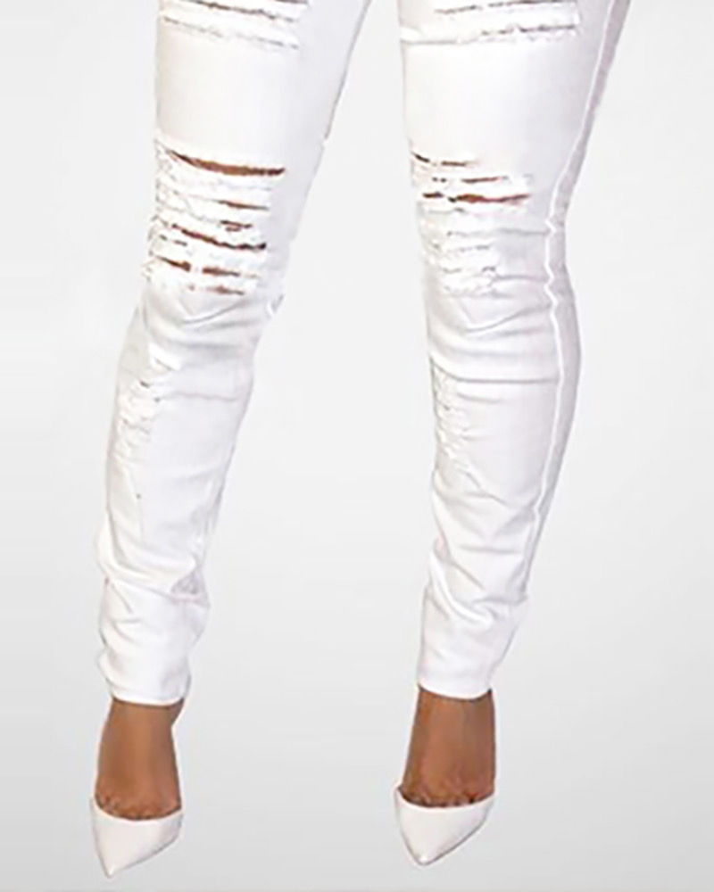 Thumbnail: White Me Down Ripped Jeans