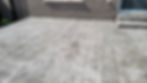 Barn board stamped concrete porch