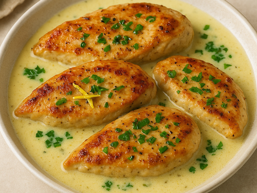 Filé de frango ao molho de limão cremoso