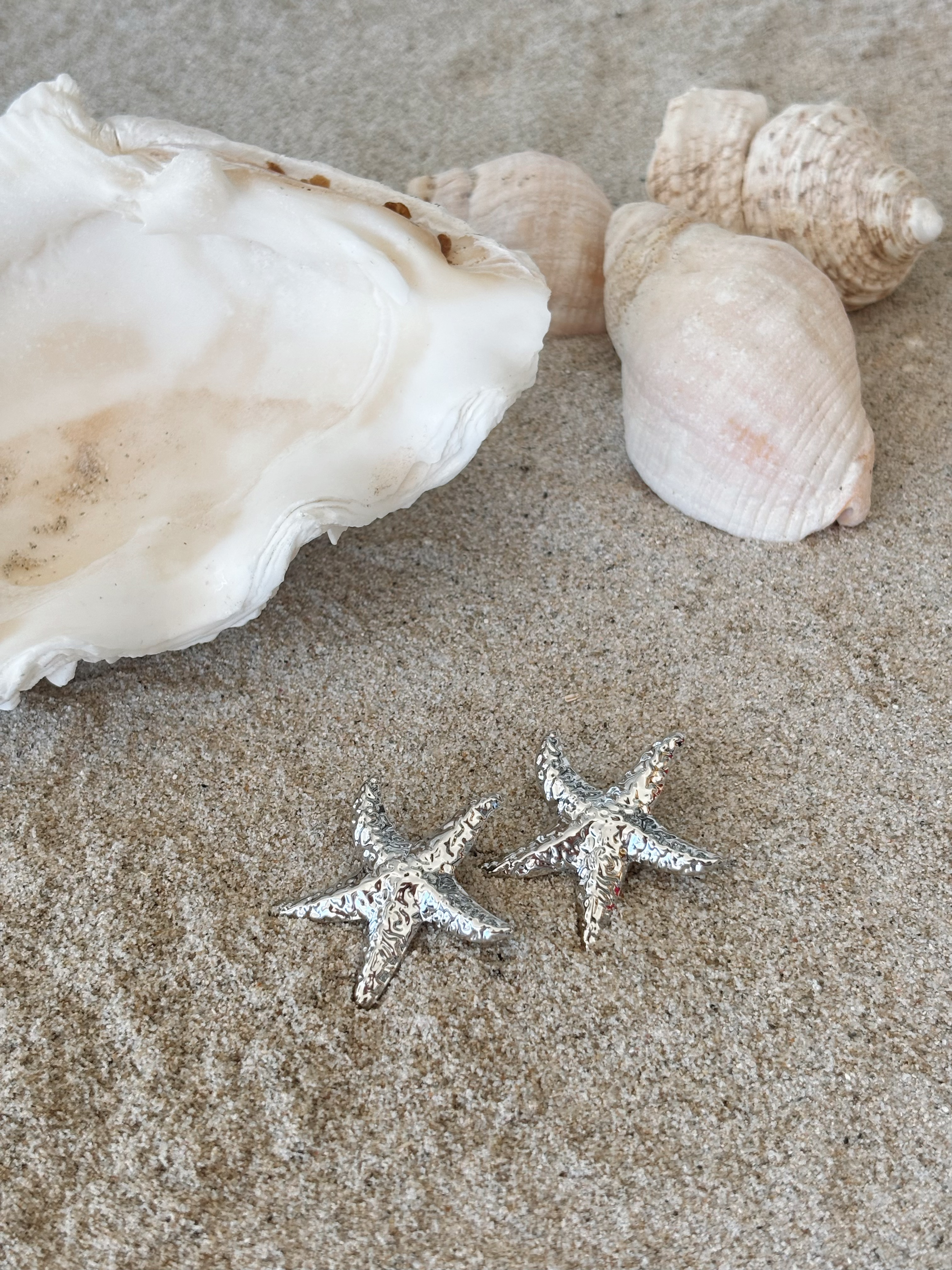 Starfish Earrings - Silver Plated
