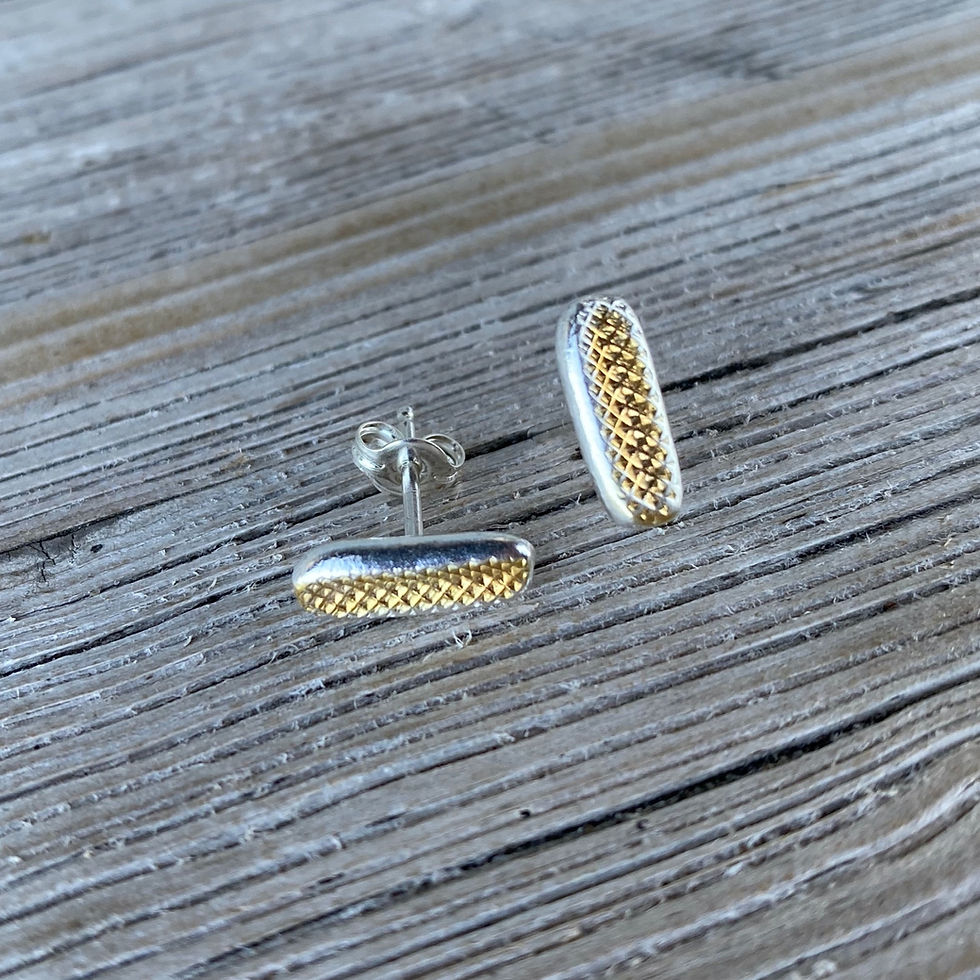 Thumbnail: Cross Amp Bar Stud - In Silver or Gold