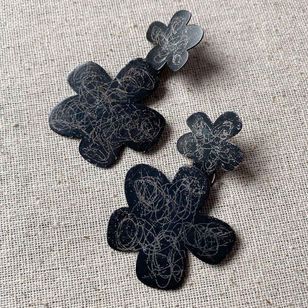 Thumbnail: Steel Double Flowers - 'Sgraffiti' Pattern