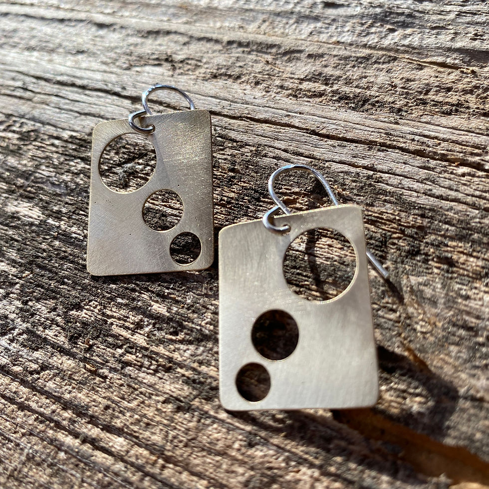 Thumbnail: The Comets Mid-Century Modern Earrings in Brass
