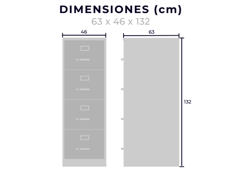 Miniatura: ARCHIVERO METALICO 4 GAVETAS OFICIO