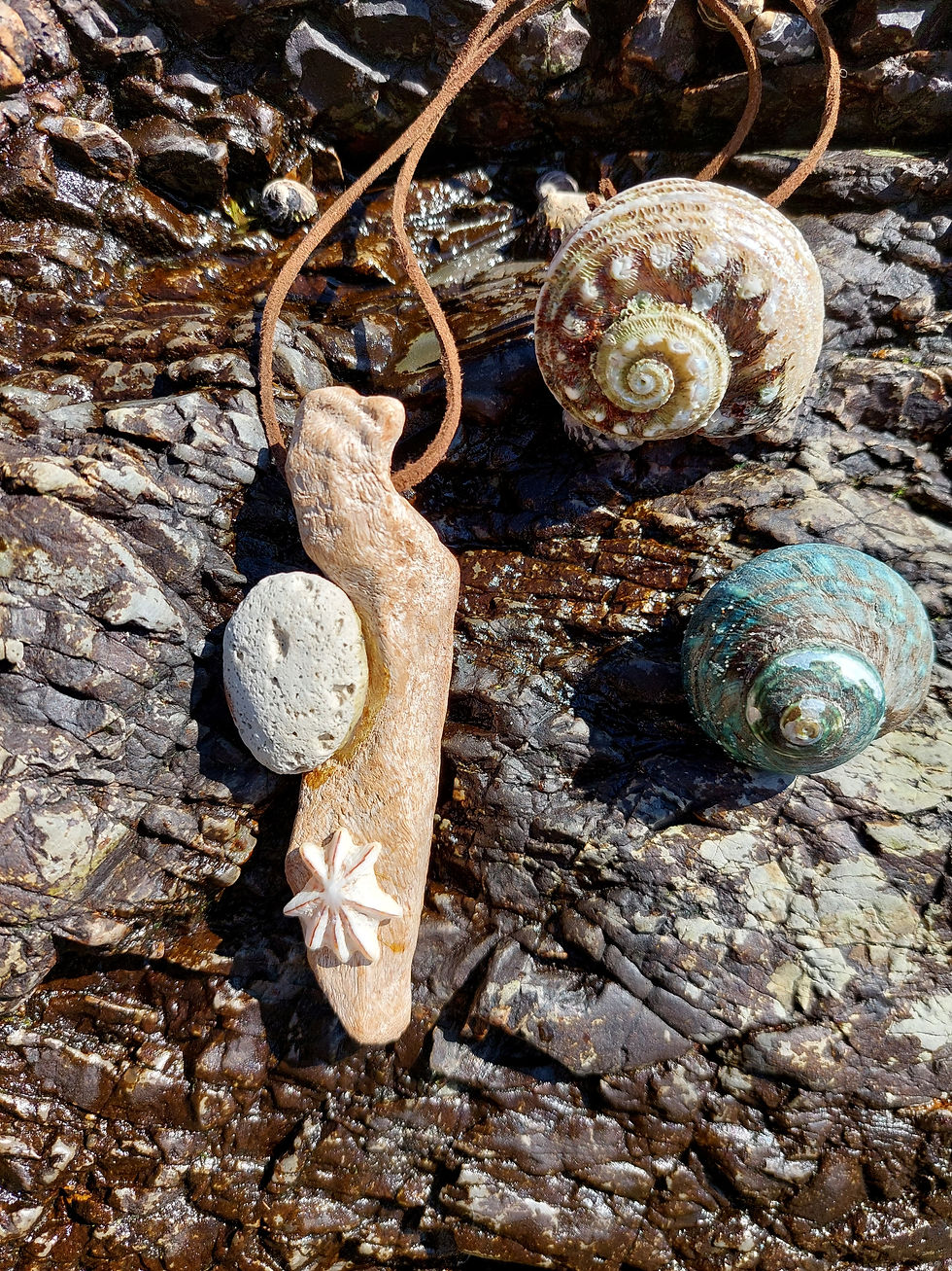 Thumbnail: Driftwood & Sea Glass Pendant 7