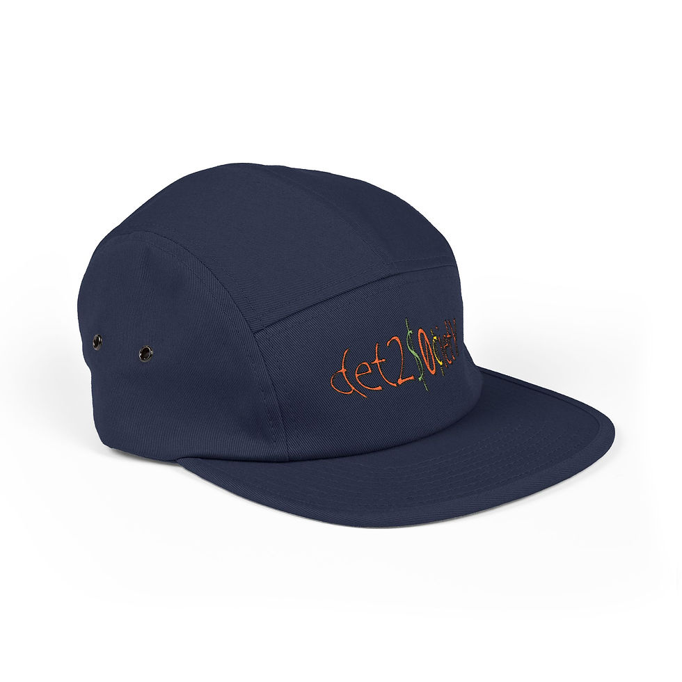 Thumbnail: DET2SOCIETY DOSH MOTLEY Embroidered 5-Panel Cap — Casual Streetwear Hat