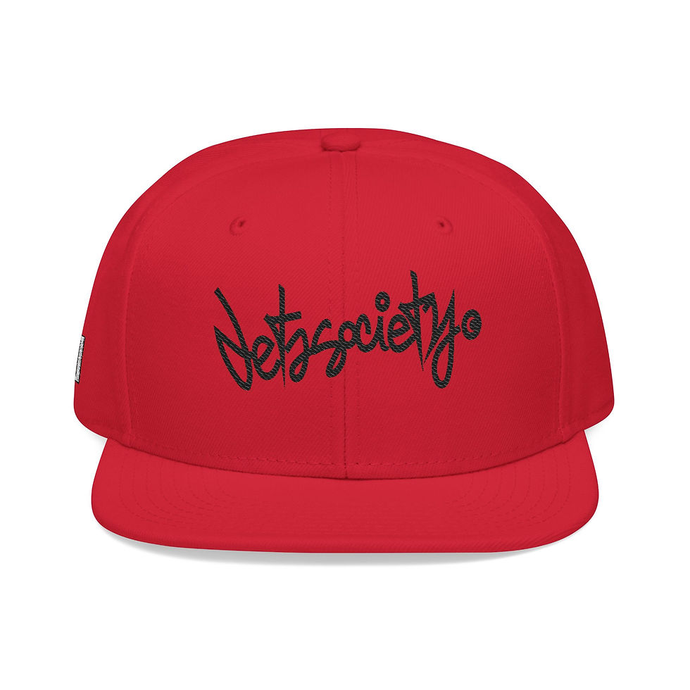 Thumbnail: DET2SOCIETY BLACK AUTOGRAPH LOGO Snapback Hat — Urban Streetwear Cap