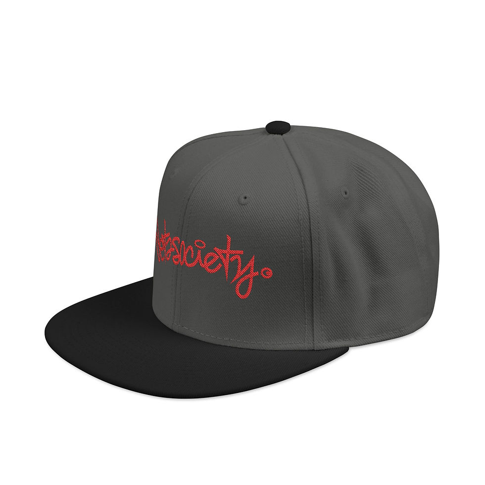 Thumbnail: DET2SOCIETY RED AUTOGRAPH LOGO Snapback Hat — Streetwear Cap