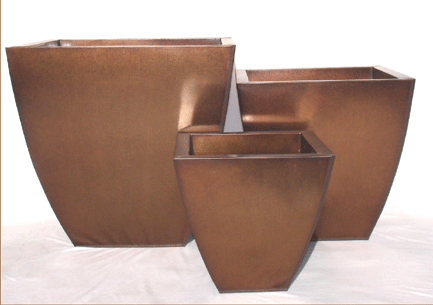 Square zinc short pots